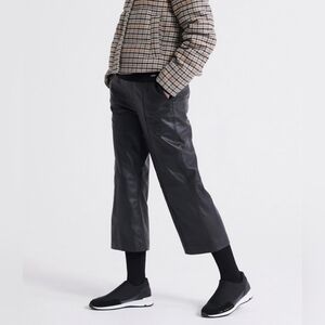 Size 30 Leather Wide Leg Trousers Superdry